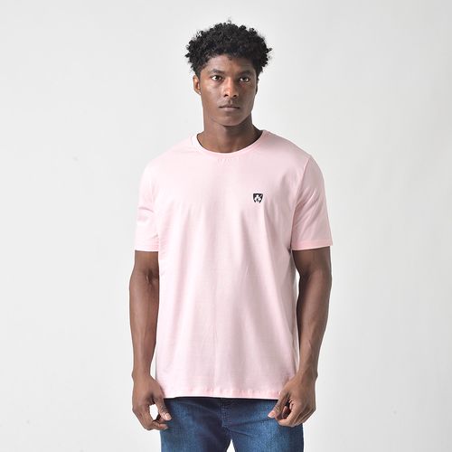 Camiseta Masculina Manga Curta Estampada Mr Kitsch Rosa