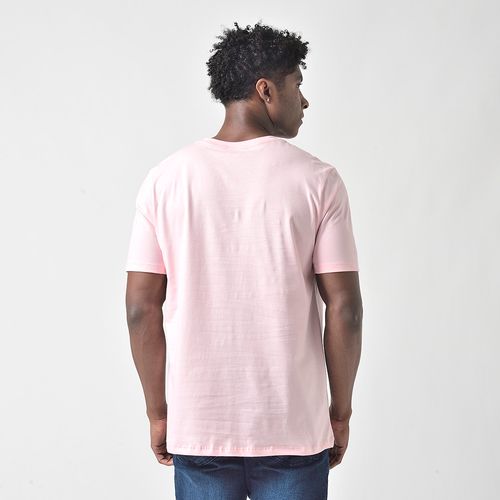 Camiseta Masculina Manga Curta Estampada Mr Kitsch Rosa