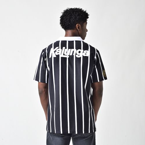 Camisa Polo Retrô Corinthians Kalunga Masculina S/N Preto