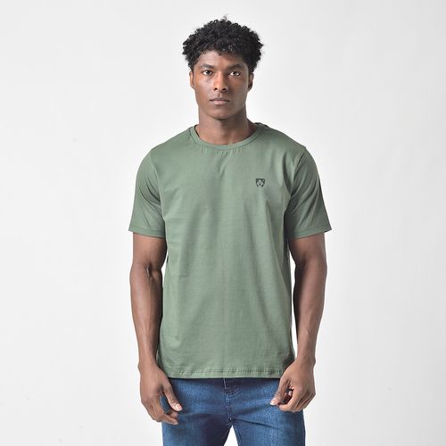 Camiseta Masculina Manga Curta Estampada Mr Kitsch Verde Militar