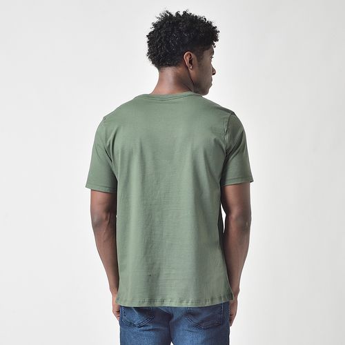 Camiseta Masculina Manga Curta Estampada Mr Kitsch Verde Militar