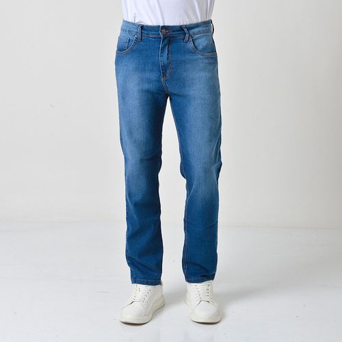 Calça Jeans Masculina Básica Slim Azul Com Elastano