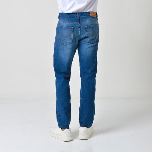 Calça Jeans Masculina Básica Slim Azul Com Elastano