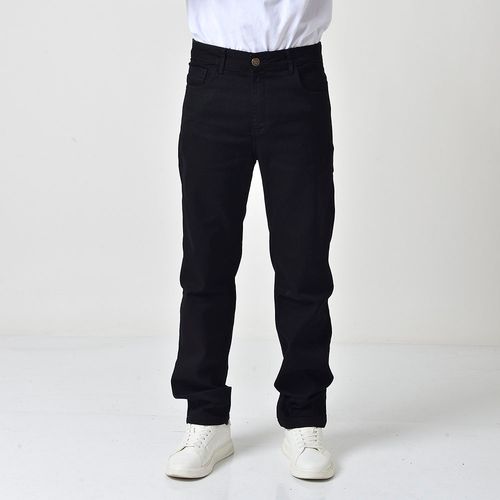 Calça Jeans Masculina Reta Básica Preta