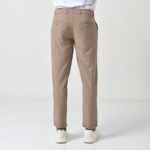 Calça Esporte Fino Masculina Mrs Kitsch Bege Logo Bordado