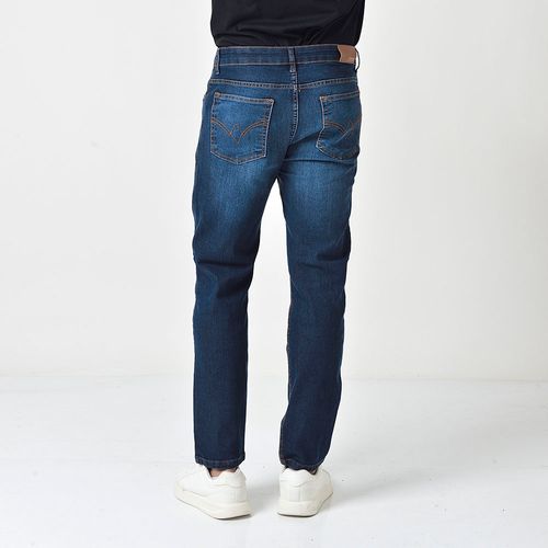 Calça Jeans Masculina Slim Básica Azul Com Elastano