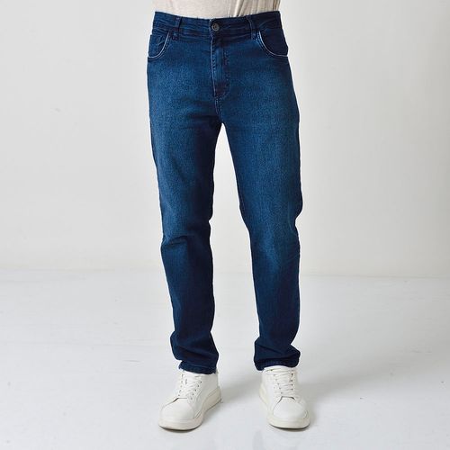 Calça Jeans Masculina Slim Azul Com Elastano