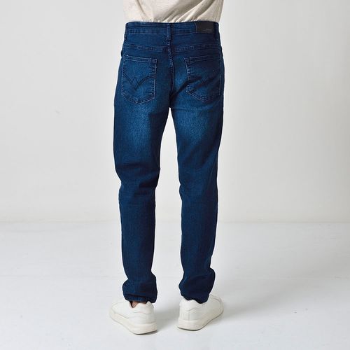 Calça Jeans Masculina Slim Azul Com Elastano