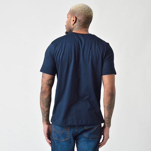 Camiseta Masculina Manga Curta Estampada EUA Marinho