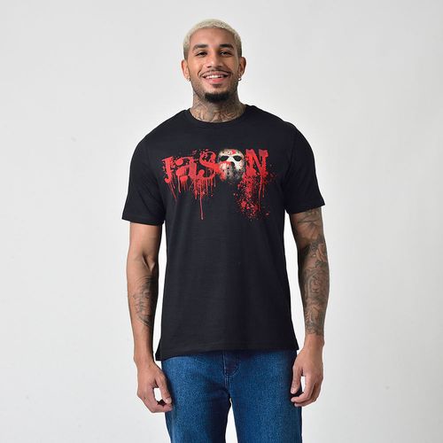 Camiseta Masculina Manga Curta Gola Redonda Estampada Jason