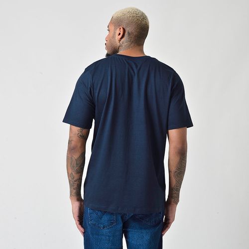 Camiseta Masculina Manga Curta Estampada Boston Marinho