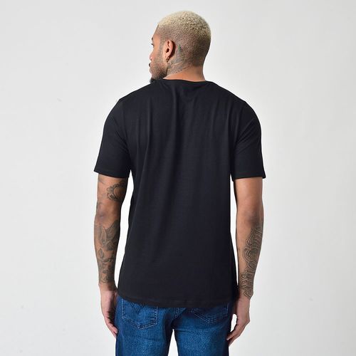 Camiseta Masculina Manga Curta Estampada Mr. Kitsch Preta