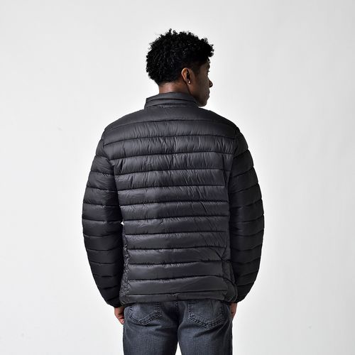 Jaqueta Puffer Acolchoada Masculina Sem Capuz Mr Kitsch Preto