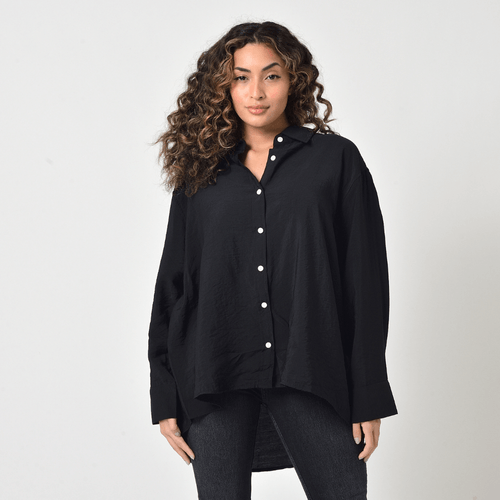 Camisa Feminina Manga Longa Preta